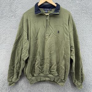 Vintage 90s Nautica 1/4 Zip Heavyweight Mock Neck‎ Sweatshirt Green Size XL READ